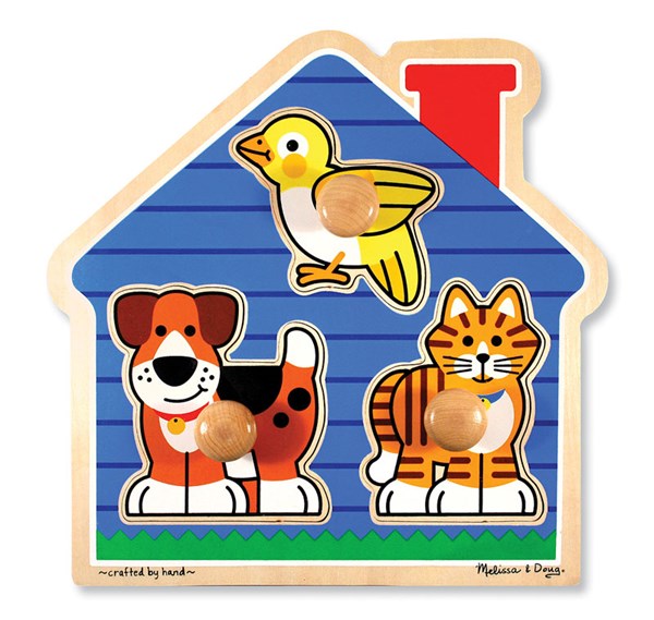 Melissa and Doug (2055) - "House Pets Jumbo Knob" - 3 piezas