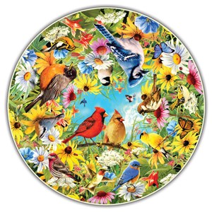 A Broader View (411) - "Backyard Birds (Round Table Puzzle)" - 500 piezas