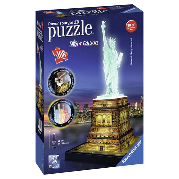 Ravensburger (12596) - "Statue of Liberty - Night Edition" - 108 piezas