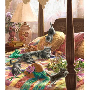 SunsOut (59791) - Liz Goodrick-Dillon: "Kittens on the Bed" - 550 piezas