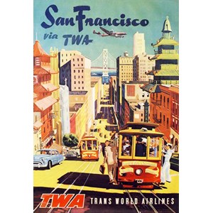 New York Puzzle Co (AA701) - David Klein: "See San Francisco, TWA Travel Posters" - 1000 piezas
