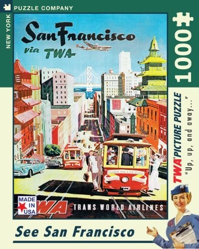 New York Puzzle Co (AA701) - David Klein: "See San Francisco, TWA Travel Posters" - 1000 piezas
