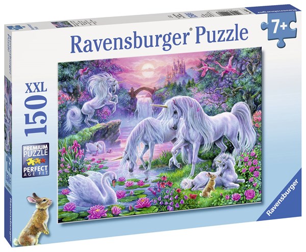 Ravensburger (10021) - "Unicorns in the Sunset Glow" - 150 piezas