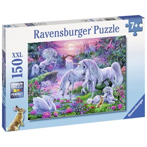 Ravensburger (10021) - "Unicorns in the Sunset Glow" - 150 piezas