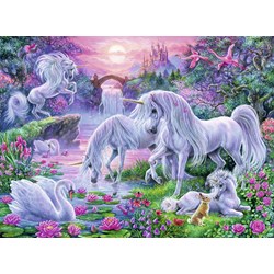 Ravensburger (10021) - "Unicorns in the Sunset Glow" - 150 piezas