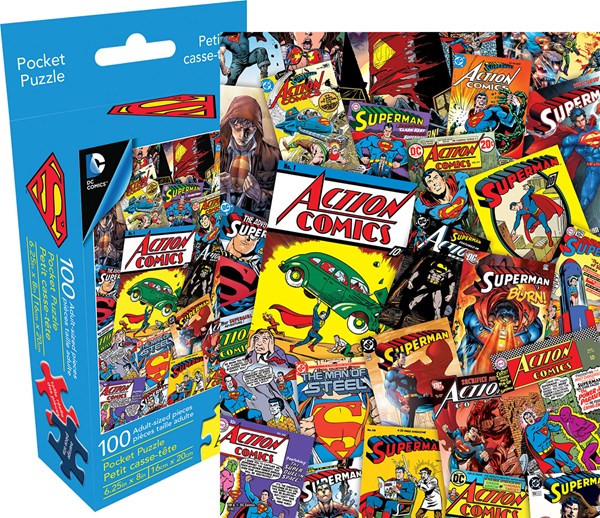 Aquarius (61107) - "DC Comics Superman Collage (Pocket Puzzle)" - 100 piezas
