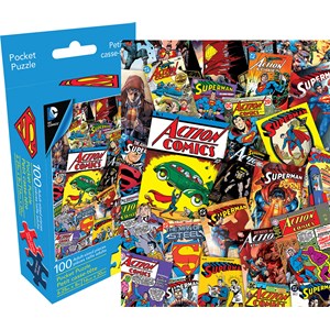 Aquarius (61107) - "DC Comics Superman Collage (Pocket Puzzle)" - 100 piezas
