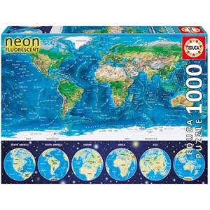 Educa (16760) - "Neon World Map" - 1000 piezas