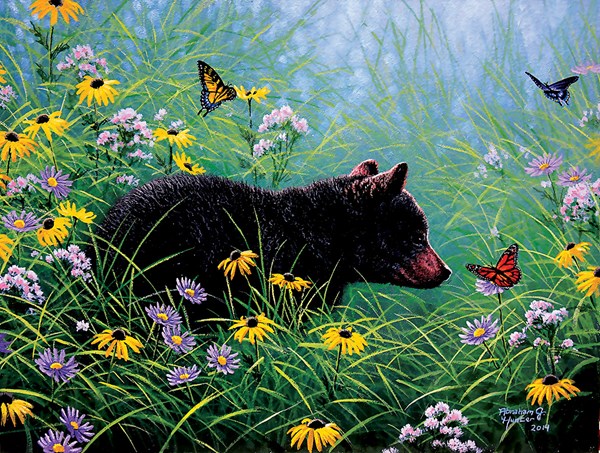 SunsOut (69601) - Abraham Hunter: "Black Bear and Butterfly" - 500 piezas