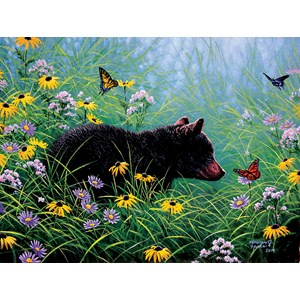 SunsOut (69601) - Abraham Hunter: "Black Bear and Butterfly" - 500 piezas