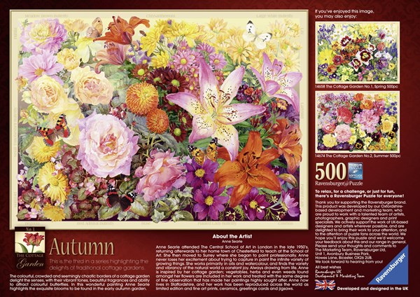 Ravensburger (14692) - "The Cottage Garden No 3, Autumn" - 500 piezas