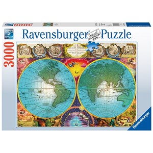 Ravensburger (17074) - Tom Antonishak: "Antique Map" - 3000 piezas