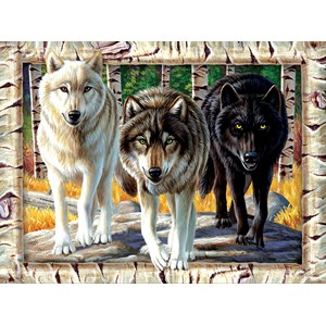 SunsOut (58681) - Cynthie Fisher: "Wolf Pack Colors" - 1000 piezas