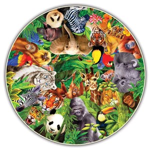 A Broader View (373) - "Wild Animals (Round Table Puzzle)" - 500 piezas