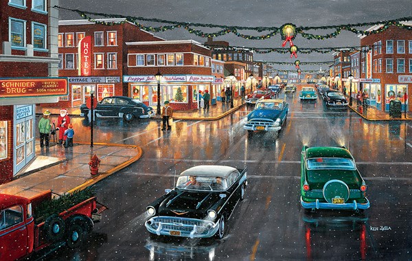 SunsOut (39616) - Ken Zylla: "Main Street 'Tis the Season" - 1000 piezas