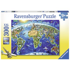 Ravensburger (13227) - Adrian Chesterman: "World Landmarks Map" - 300 piezas