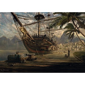 Schmidt Spiele (58183) - "Ship at Anchor" - 1000 piezas