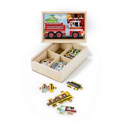 Melissa and Doug (3794) - "Vehicle Puzzles in a Box" - 12 piezas