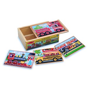 Melissa and Doug (3794) - "Vehicle Puzzles in a Box" - 12 piezas