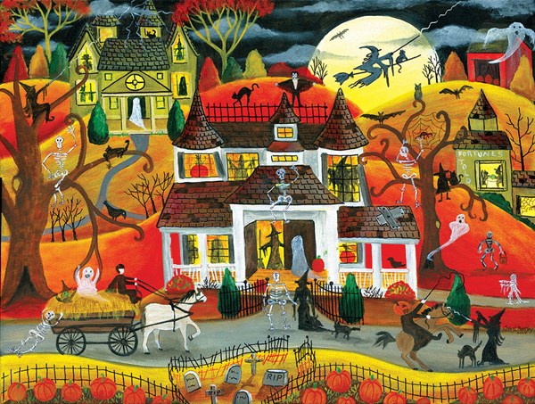 SunsOut (54771) - Cheryl Bartley: "Halloween Fright Night" - 500 piezas