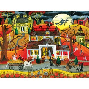 SunsOut (54771) - Cheryl Bartley: "Halloween Fright Night" - 500 piezas