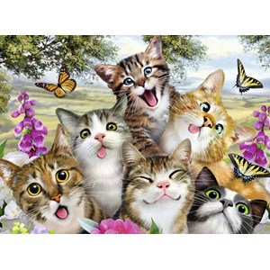 Ravensburger (12620) - Howard Robinson: "Friendly Felines" - 200 piezas