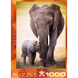Eurographics (6000-0270) - "Elephant & Baby" - 1000 piezas