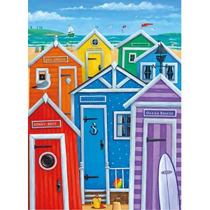 Clementoni (39327) - "Rainbow Beach Huts" - 1000 piezas