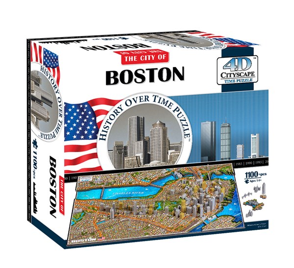 4D Cityscape (40080) - "Boston, USA" - 1100 piezas