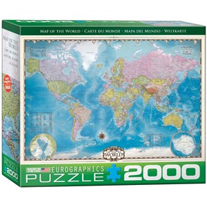 Eurographics (8220-0557) - "Map of the World with Poles" - 2000 piezas