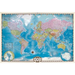 Eurographics (8220-0557) - "Map of the World with Poles" - 2000 piezas