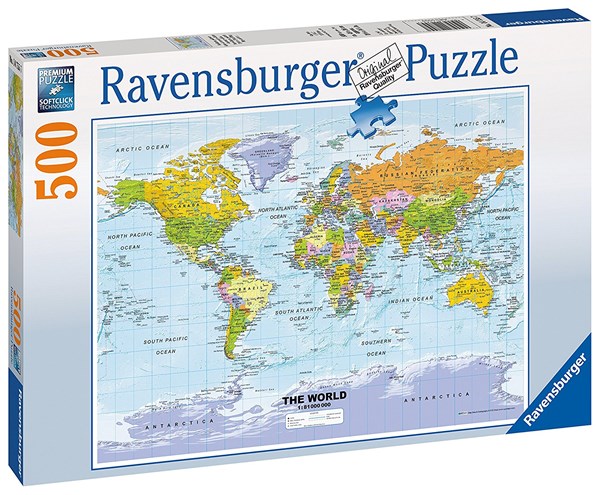Ravensburger (14755) - "Political World Map" - 500 piezas