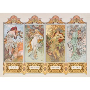 Clementoni (39177) - Alphonse Mucha: "The Four Seasons" - 1000 piezas