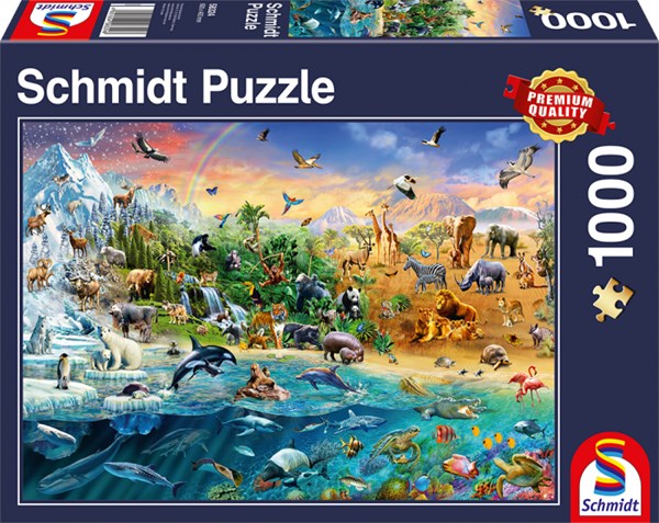 Schmidt Spiele (58324) - "World of Animals" - 1000 piezas