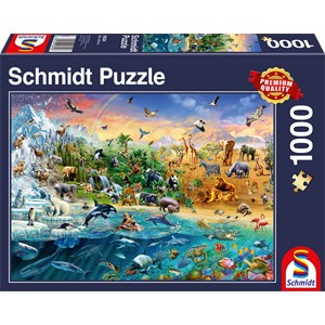 Schmidt Spiele (58324) - "World of Animals" - 1000 piezas
