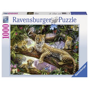Ravensburger (19148) - "Leopard Family" - 1000 piezas