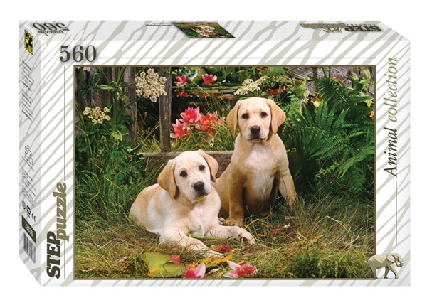 Step Puzzle (78076) - "Labrador Puppies" - 560 piezas