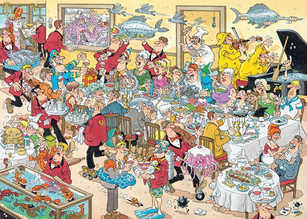 Jumbo (19003) - Jan van Haasteren: "Food Frenzy" - 1000 piezas