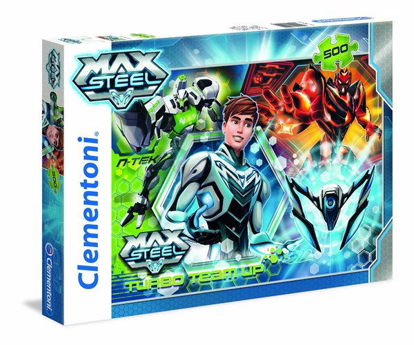 Clementoni (30442) - "Turbo Team-up Max Steel" - 500 piezas