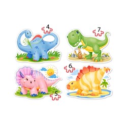 Castorland (B-04386) - "Baby Dinosaurs" - 4 5 6 7 piezas