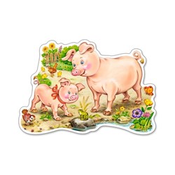 Castorland (B-015016) - "A Piggy with Mom" - 15 piezas