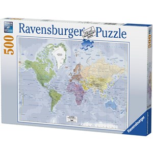 Ravensburger (14760) - "Map of the World (in French)" - 500 piezas