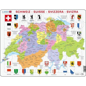 Larsen (K43) - "Switzerland Political Map" - 70 piezas