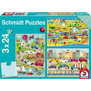 Schmidt Spiele (56218) - "A day at the Zoo" - 24 piezas