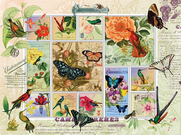 SunsOut (55962) - Finchley Arts: "Butterfly and Hummingbird Flight" - 1000 piezas